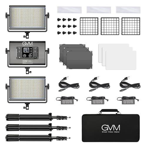 GVM 1300D RGB Video Light Kit with Softbox & Stands (SET2)
