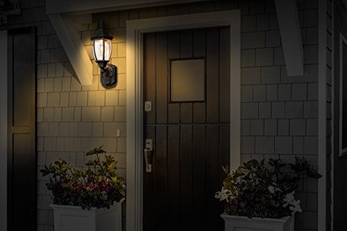 HZ-4192-BK Six-Sided Die-Cast Aluminum Lantern, Black with Beveled Glass