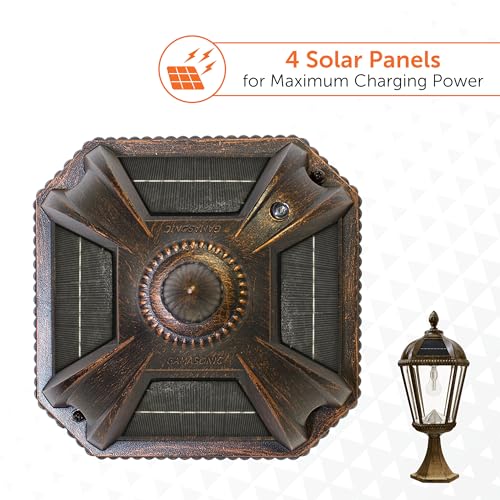 Outdoor Solar Post Light with Pier Base (Single Lamp Only - Pier Mount / Weathered Bronze)