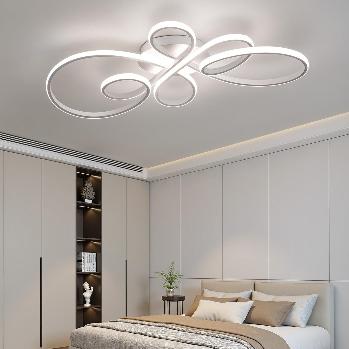 31.89Inch Modern LED Ceiling Light (White,31.89Inch)