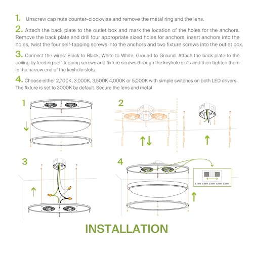 LED 24" Oval Flush Mount Lighting (Brushed Nickel)