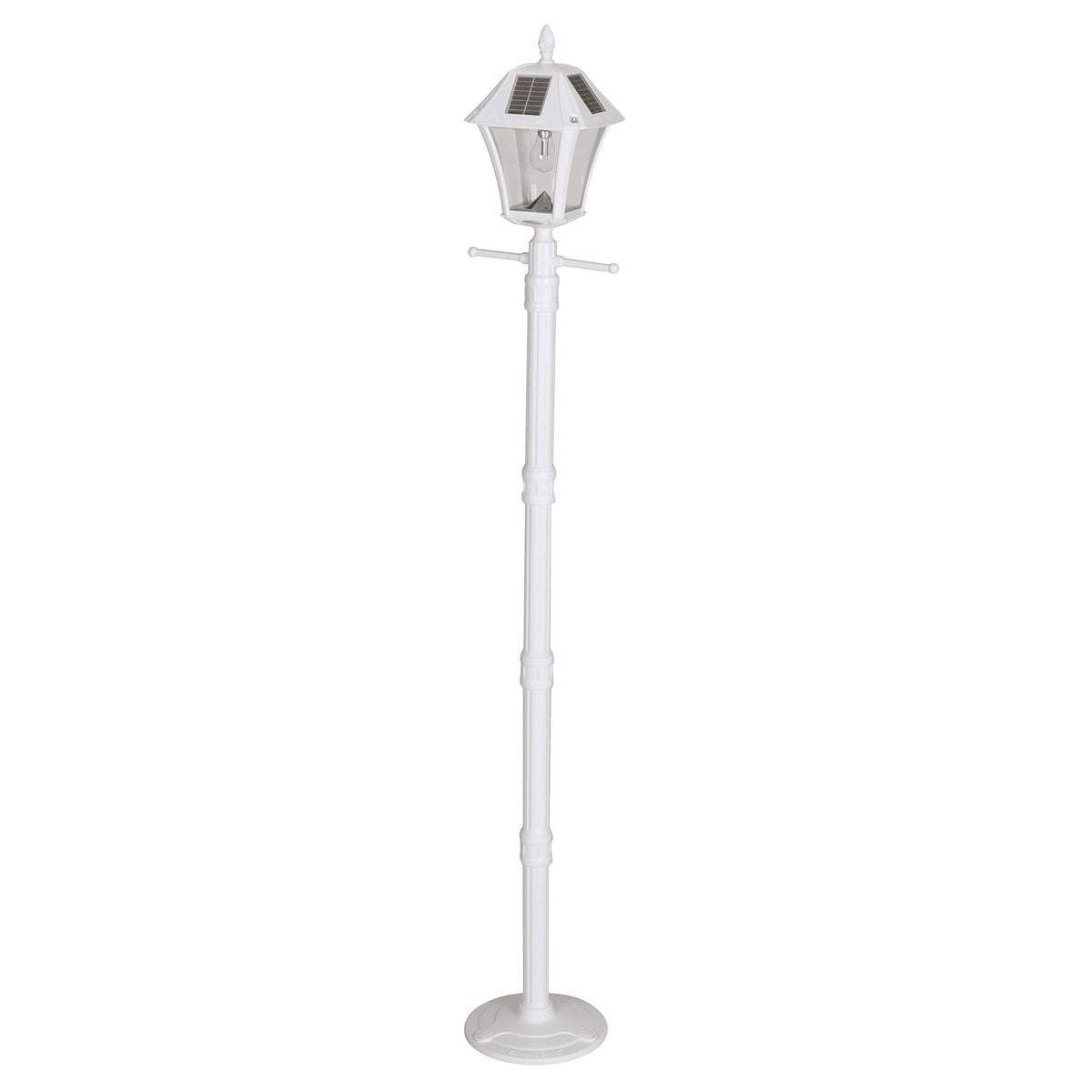 Baytown II Bulb Solar Lamp Post Light Kit 77 (White Traditional Design + Post)