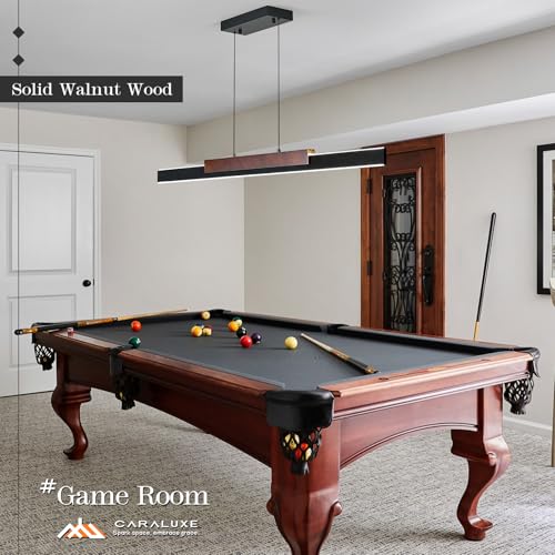 Modern LED Linear Pendant Light 52in Chandelier Lighting Dimmable (Black Wood / 51.2'')