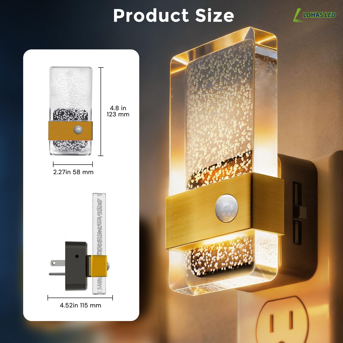 Motion Sensor Night Light (Gold)