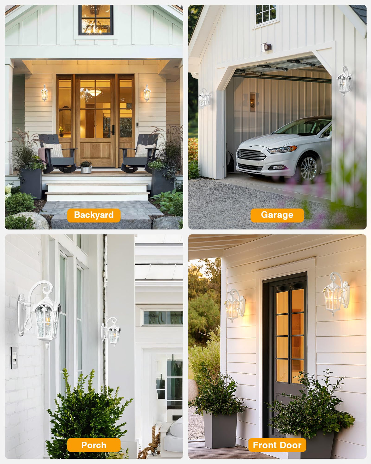 White Porch Lights Outdoor (White / Down 1-Pack)