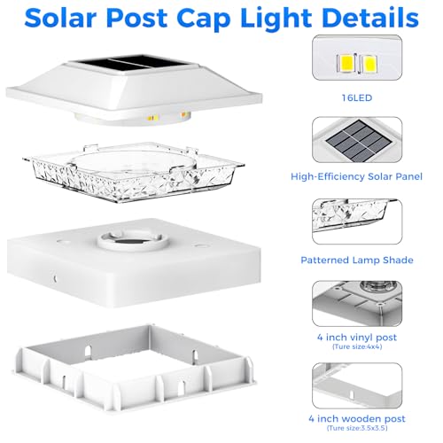 4x4 Post Solar Lights 12 Pack (White / 12 Packs)
