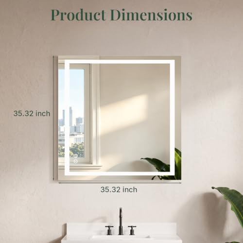 LED Bathroom Mirror with Lights (Rect-white Led / 36"L x 36"W)