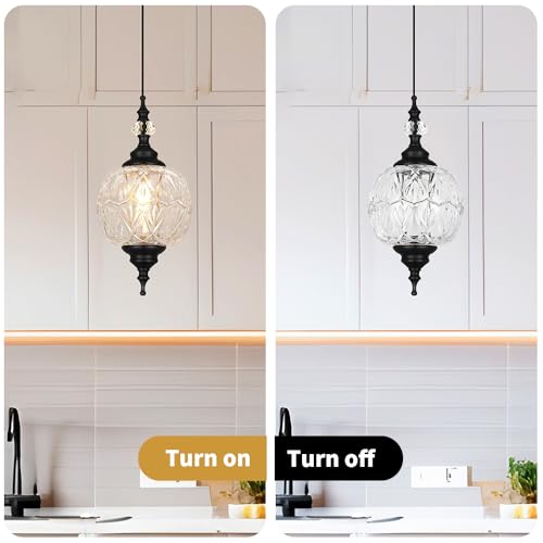 Black Farmhouse Pendant Light Fixture Island Pendant Lights 2 Pack (Black)