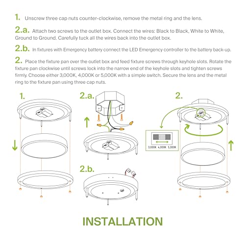 LED 14" Round Flush Mount Lighting (Brushed Nickel)