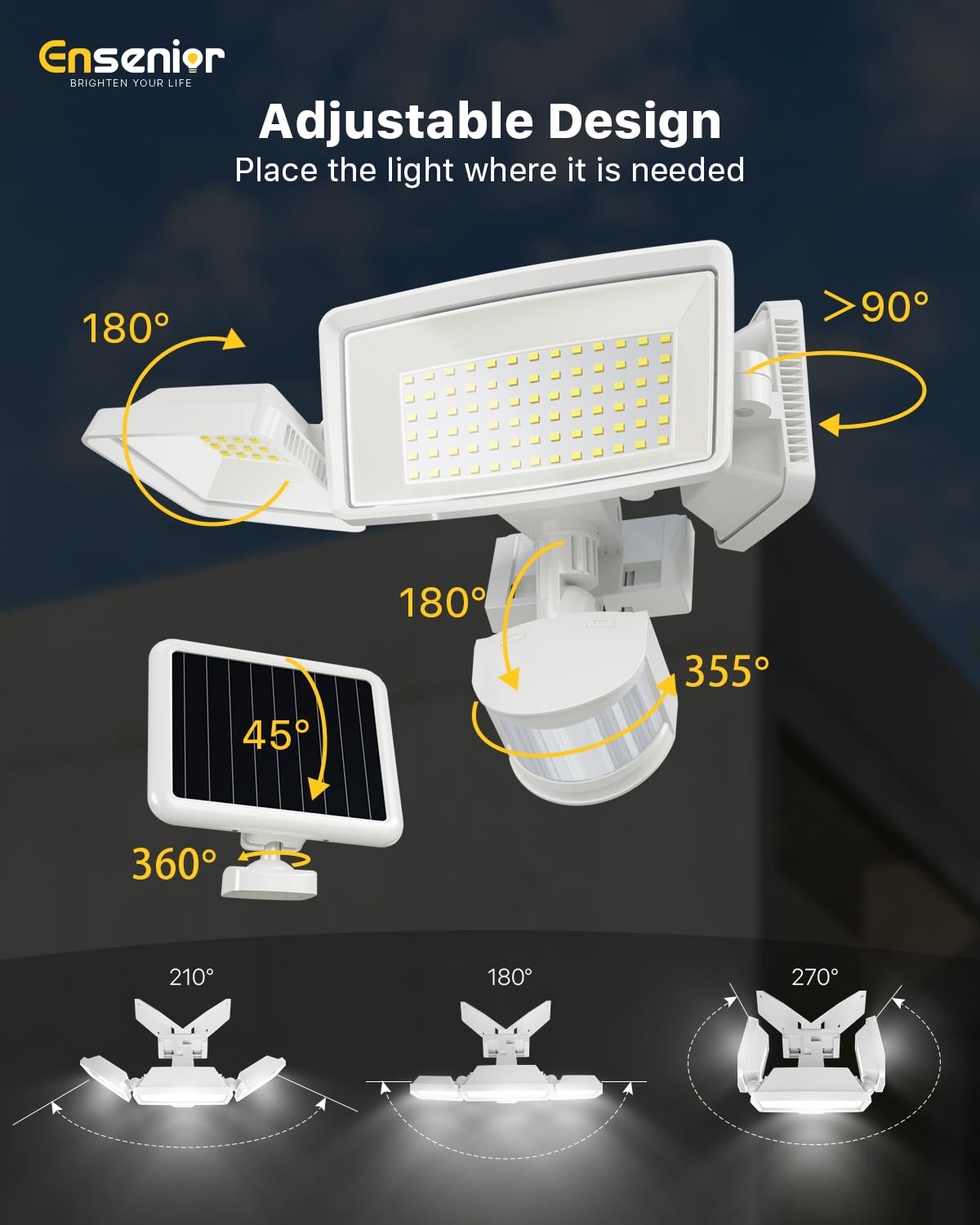 Solar Flood Lights Outdoor (White)