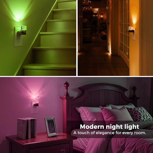 Night Light Night Lights Plug into Wall (RGB(Short Bubble-Black) / 2 Pack)