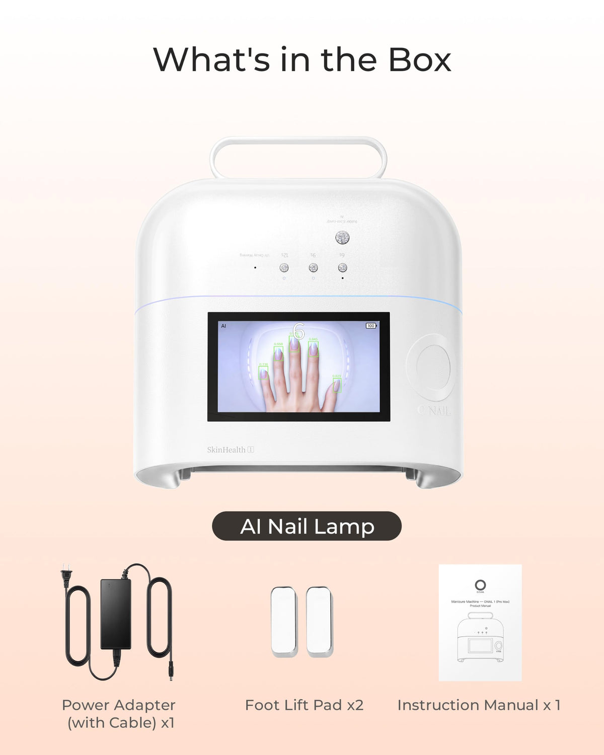 AI UV LED Nail Lamp for Gel Nails (Pearl White)