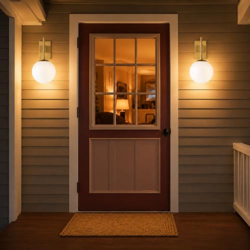 Large Globe Outdoor Wall Sconce (Brass)