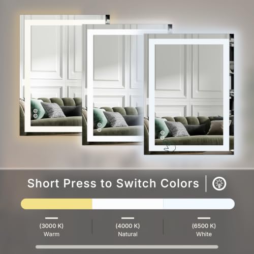 LED Bathroom Mirror with Lights (Rect-white Led / 32"L x 24"W)