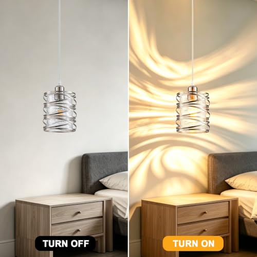 Brushed Nickel Modern Pendant Light for Kitchen Island Over Sink (Brushed Nickel Seeded Glass / 1 Light)
