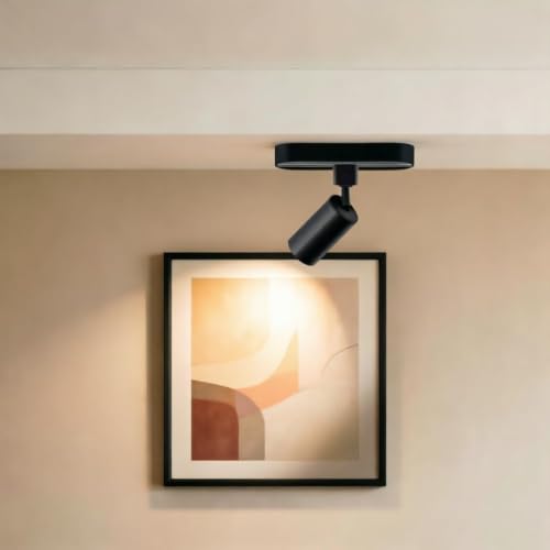 Mini Track Lighting Kit 3CCT 2PCS Black Flexible Space Saving (Black 3CCT / 2‑Light 0.6Ft Track Kit)