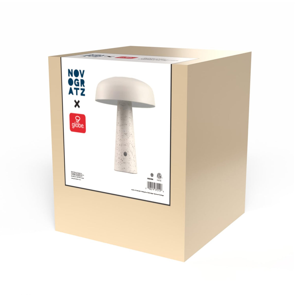 Novogratz x Globe 10" 3.5W LED Integrated Rechargeable Table Lamp (Off-White)