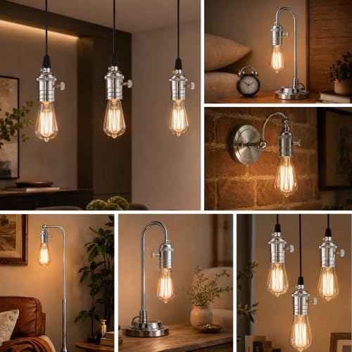 Nickel Lamp Socket (Silver)