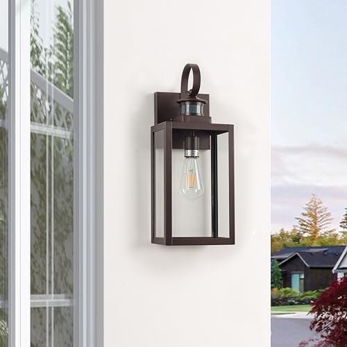 18.25" Motion Sensor Bronze Farmhouse Exterior Wall Light 2 Pack (Bronze / 2 Pack H18" Motion Outdoor)