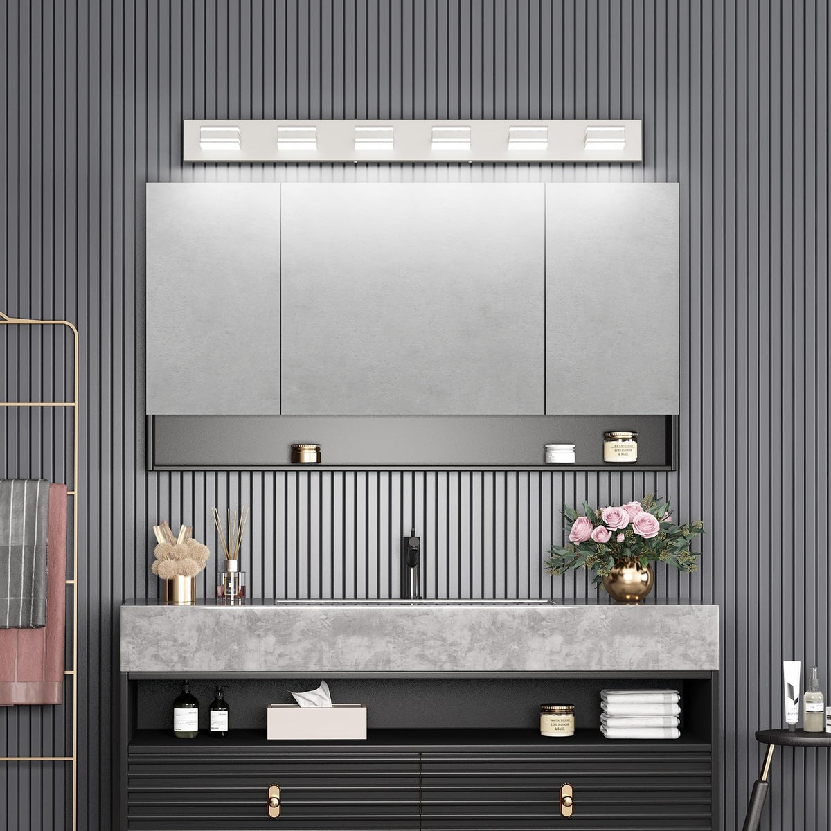 48inch Brushed Nickel Bathroom Vanity Light 6 (Brushed Nickel / 48 inch)
