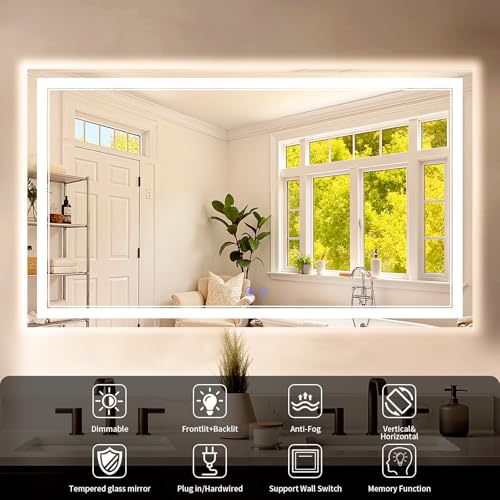 28"x60" LED Bathroom Mirror with Lights (28"L x 60"W)