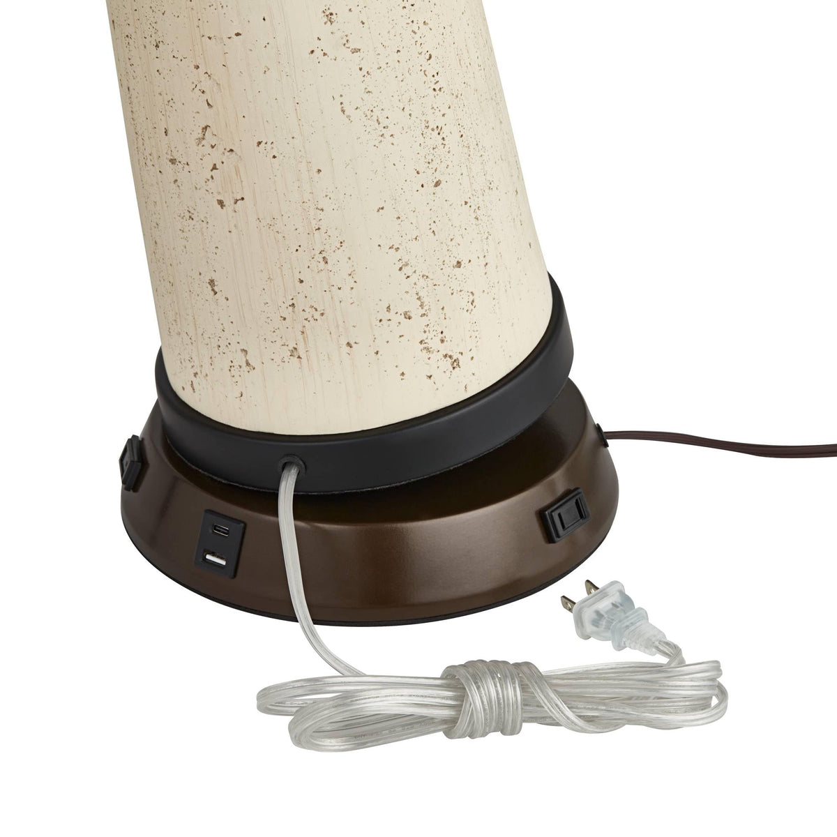 Buckhead 22" High Table Lamp Brown USB Workstation Base Warm Bronze Urn (Bronze with USB Workstation Base - Single)
