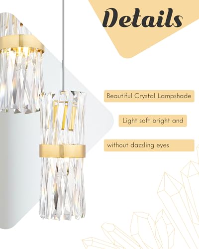 Brush Gold Pendant Lights Kitchen Island (Gold,1PK)