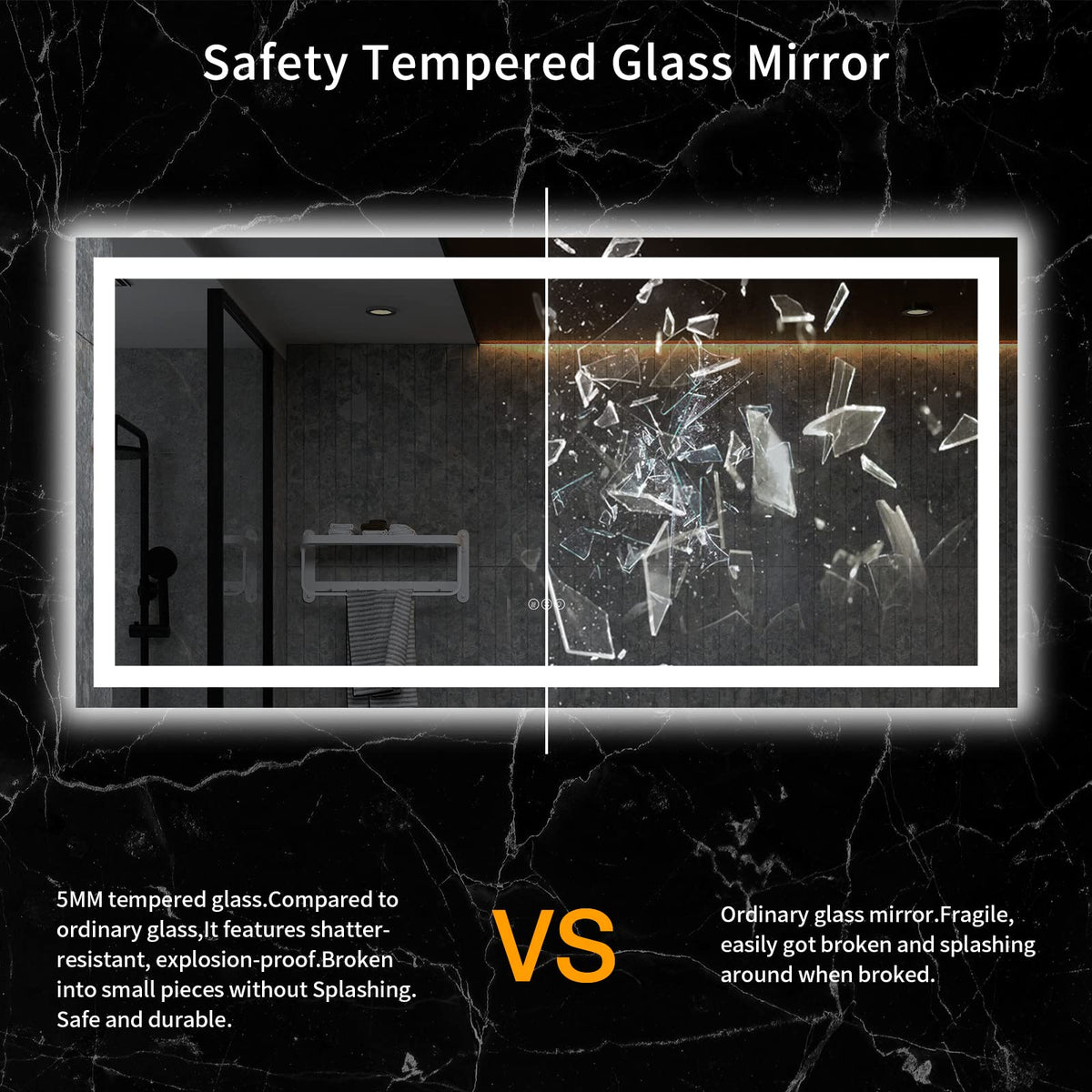 72"X36" LED Bathroom Mirror with Lights (Led / 36"L x 72"W)