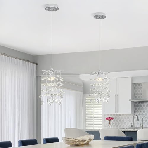 Modern K9 Crystal Tree Branches Chandelier (Silver / Round 8.5")