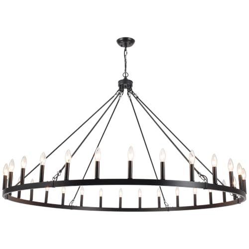 Wagon Wheel Chandelier Modern Farmhouse Chandeliers for Dining Room Light Fixtures Over Table Rustic Pendant Light for Living Room Kitchen Island