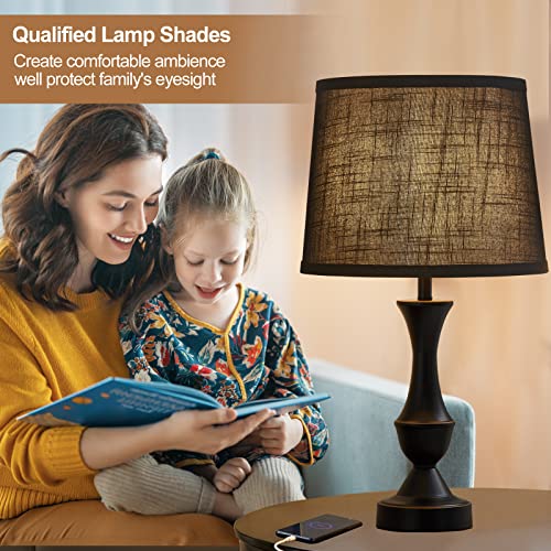 Black Bedside Lamp Shades Set of 2 Replacement (Black04)