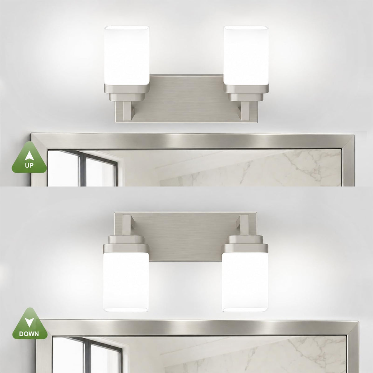 Brushed Nickel Bathroom Light Fixtures (Nickel / 2-Light)