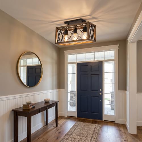 3 Light Farmhouse Light Fixtures (Wood Grain / 3-Light(ceiling))