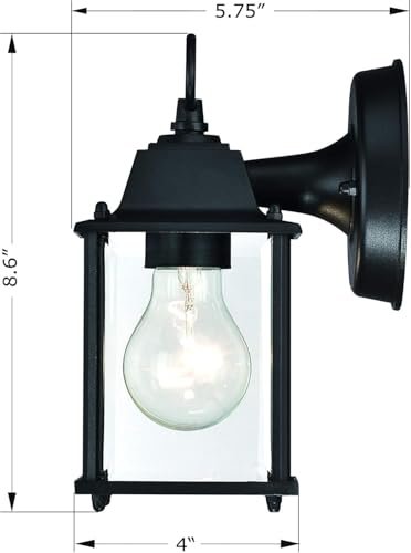 4 Packs Outdoor Wall Lantern (4 Pack / Black)