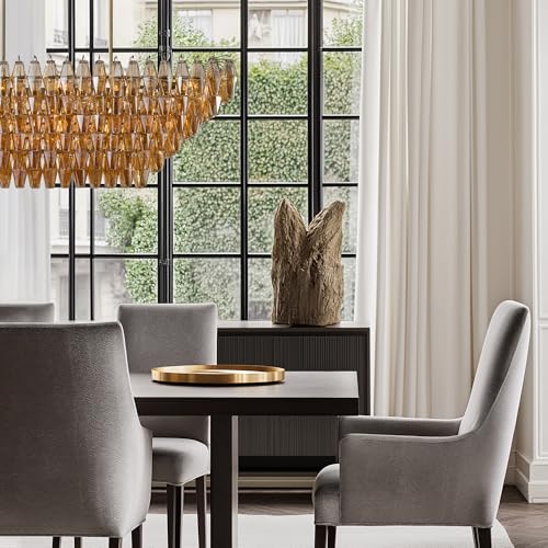 54 Inch Gold Amber Crystal Chandelier with 19 E12 Lights (Amber(L54"-W32"))