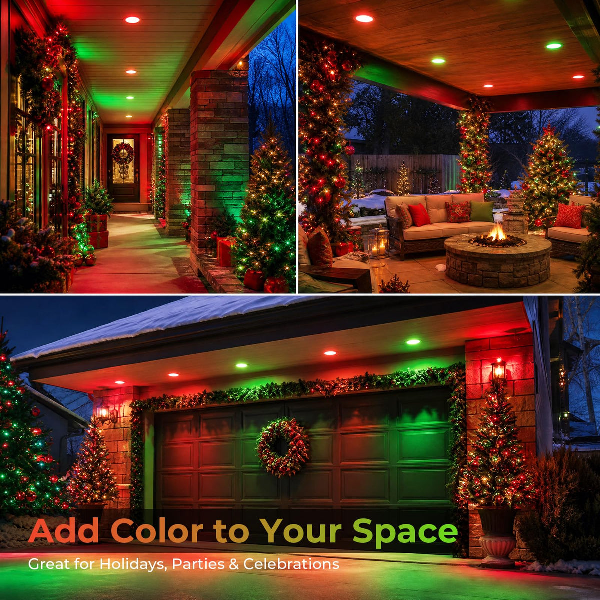 PAR38 Red and Green Light Bulbs (Red+green / 6 Pack)