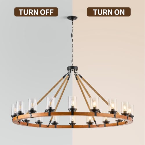 60" Wagon Wheel Chandelier 18 (18-Light)