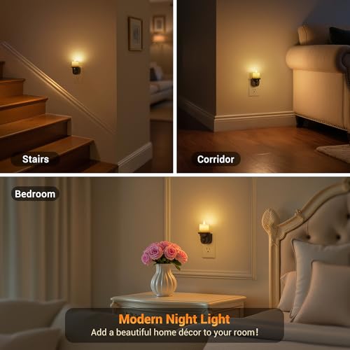 Night Lights Plug into Wall (Candle-3000K(Flicker) / 2 Pack)