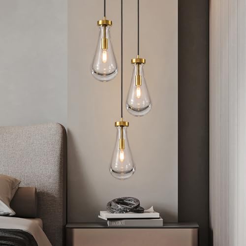 Raindrop Pendant Light Fixtures of 3 Lights (Gold / 3 Head)