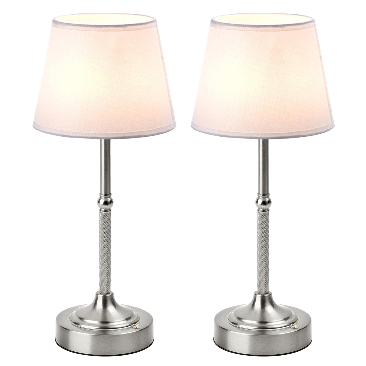 2 Pack Cordless Table Lamp (Silver / 2 Pack)