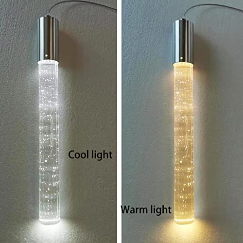 W24 x H157 Glam Chandelier Bubble Crystal Ceiling Chandeliers Remote Dimmable LED Light High Ceiling Pendants Light Fixtures Adjustable Long Lights 24 (20 lights / Silver)