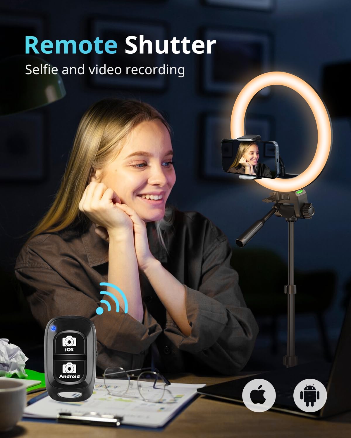 12" RGB Ring Light with 50" Tripod Stand & Phone Holder (RGB / 12in)