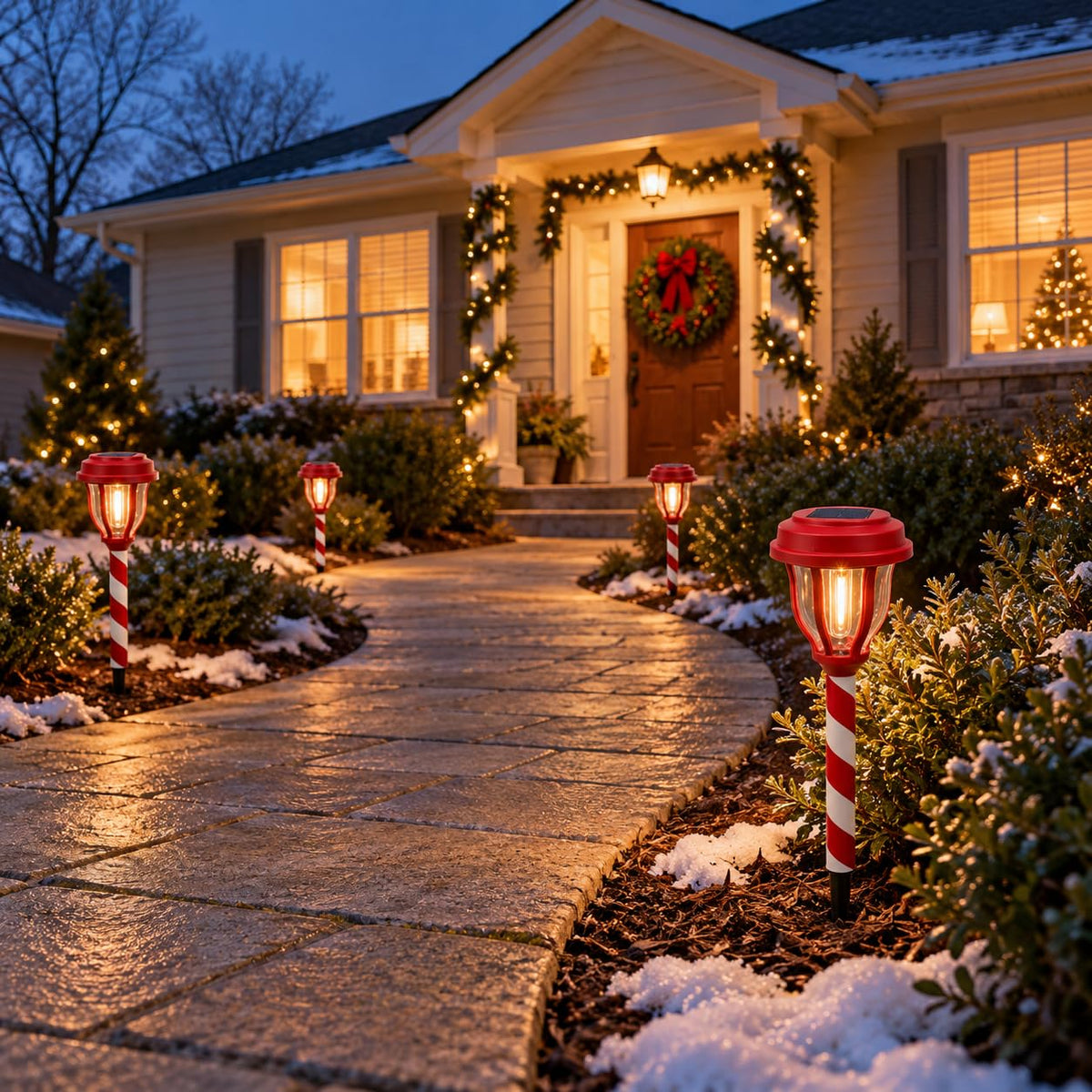 12 Pack Solar Lights Outdoor (12 Pack - Christmas)