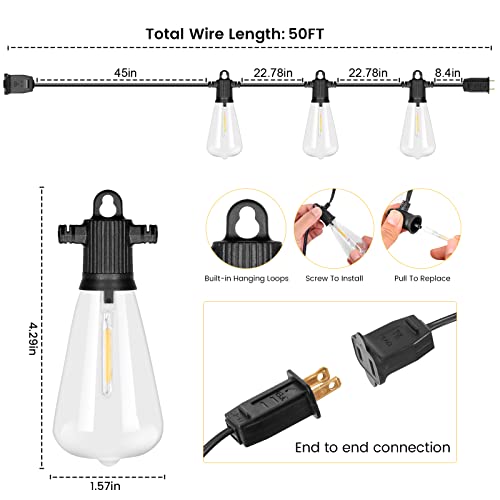 LED Outdoor String Lights (50FT-Electric)