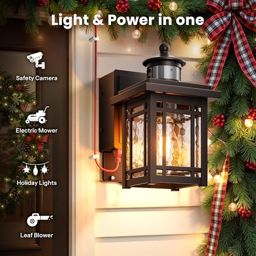 Porch Light with Outlet (ORB / 1-pack)
