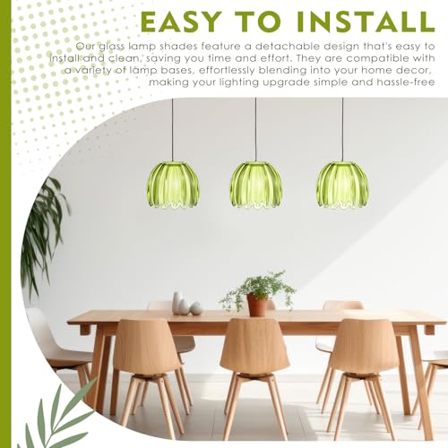 4 Pcs Glass Tulip Lamp Shade (Green)