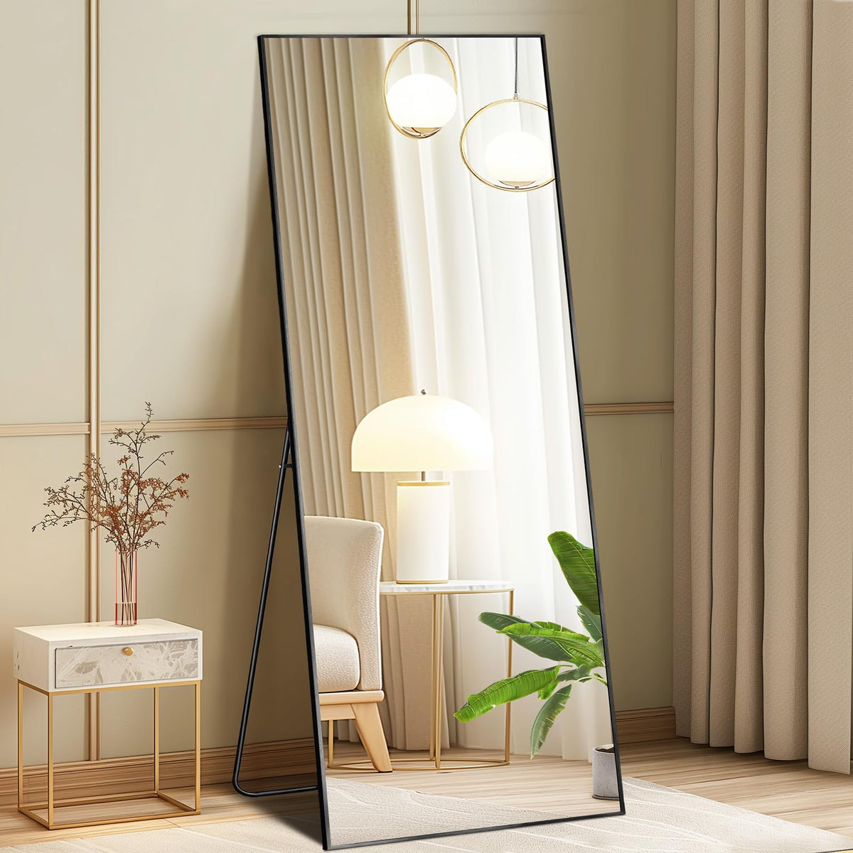 15"x56" Full Length Floor Mirror (Black-rect / 56"L x 15"W)