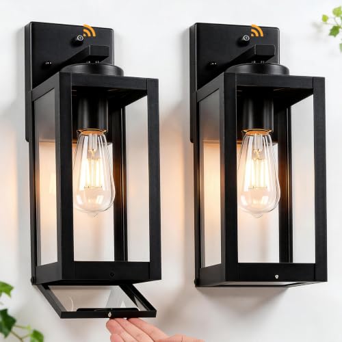 13" Enclosed Dusk to Dawn Exterior Lighting Fixtures (2 Packs-13IN / Black (Dusk to Dawn))