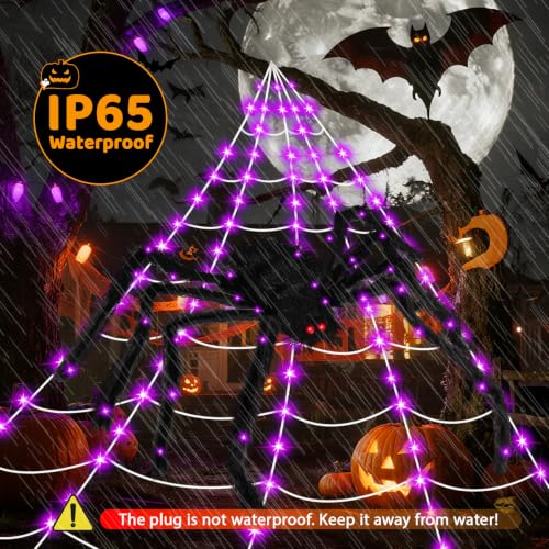 Halloween Light Up Spider Web Lights Decoration 250 LED