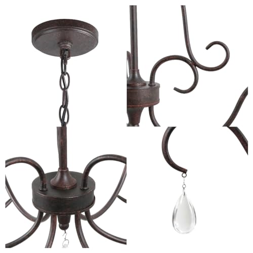 Farmhouse Chandelier (28 in. in diameter and 25.5 in. in height / Rust-colored Bronze)